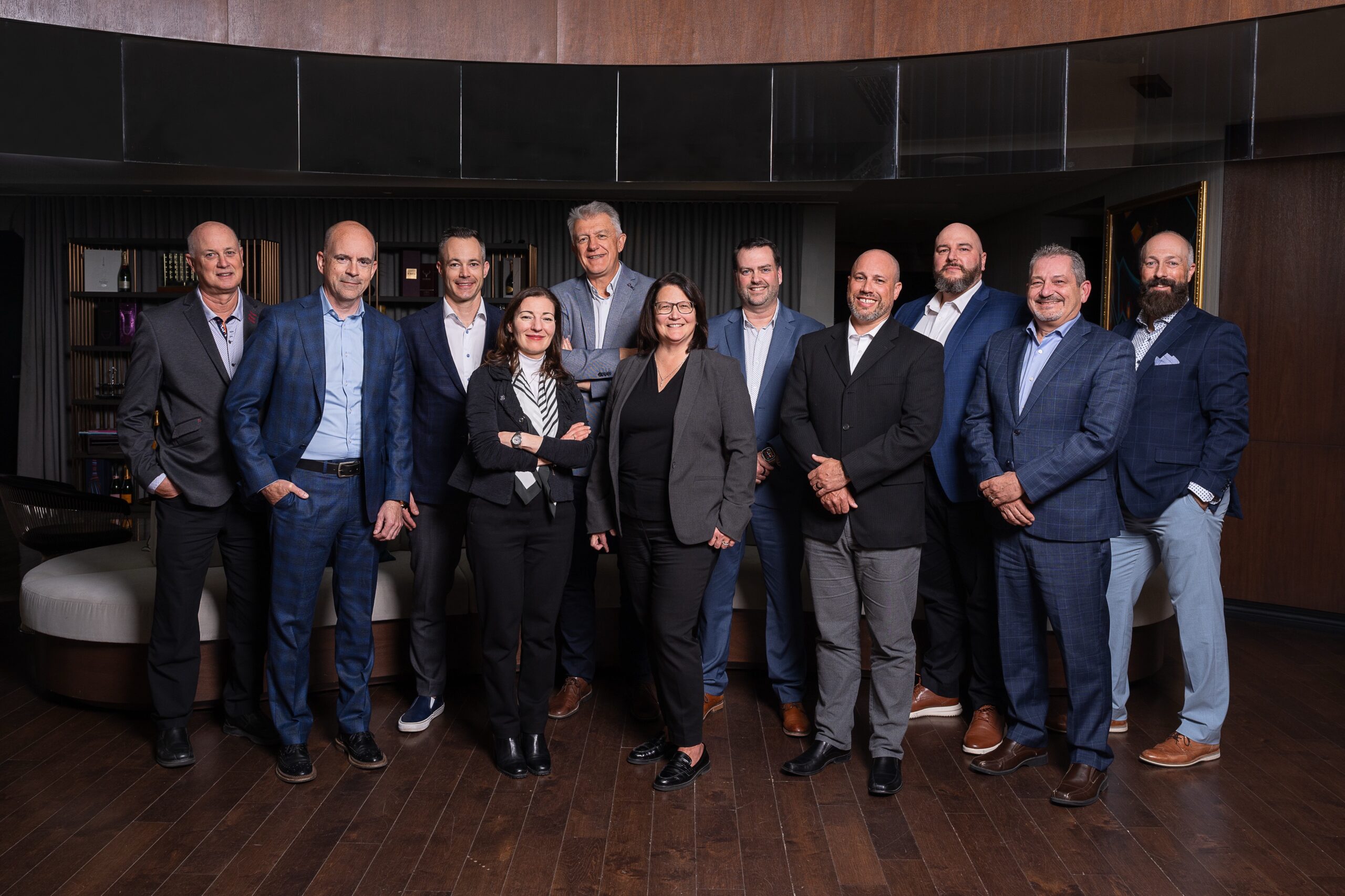 Line Ménard, présidente de Groupe Polygon (Sécurité Polygon Inc) accompagnée des autres directeurs. Leadership féminin.
